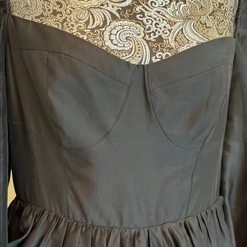 & Other Stories Los Angeles Atelier Black Ruffled, Sweetheart Neck Dress size 10 - Picture 10 of 10